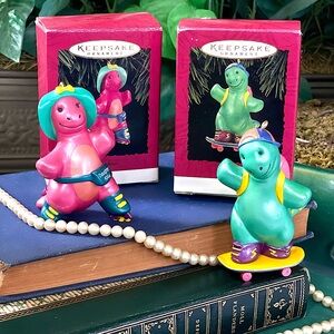 1994 Hallmark Keepsake Ornaments Daughter and Son Dinosaur Pair